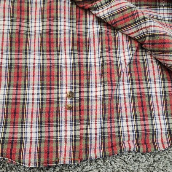 Abercrombie & Fitch Shirt Men's XL Red Plaid Long Sleeve Relaxed Fit Button Down - Picture 6 of 10
